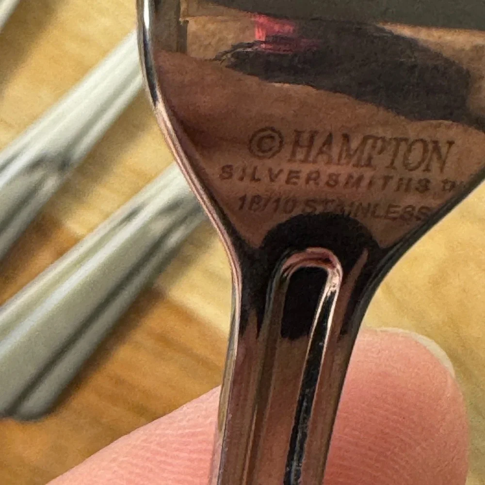 Hampton Silversmiths Cocktail Forks Set of 6 Silver 18/10 Stainless Fan Handle